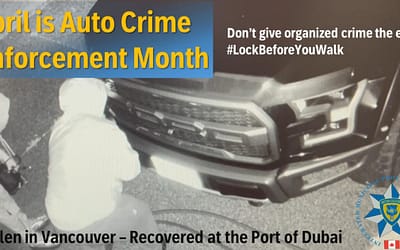 April is Auto Crime Enforcement Month: “Lock before you walk”